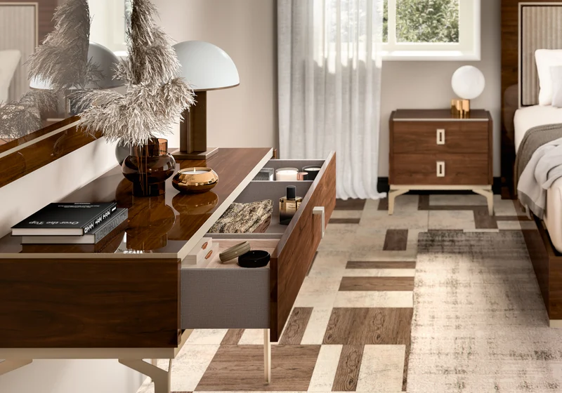 Console noyer avec tiroir – Eva