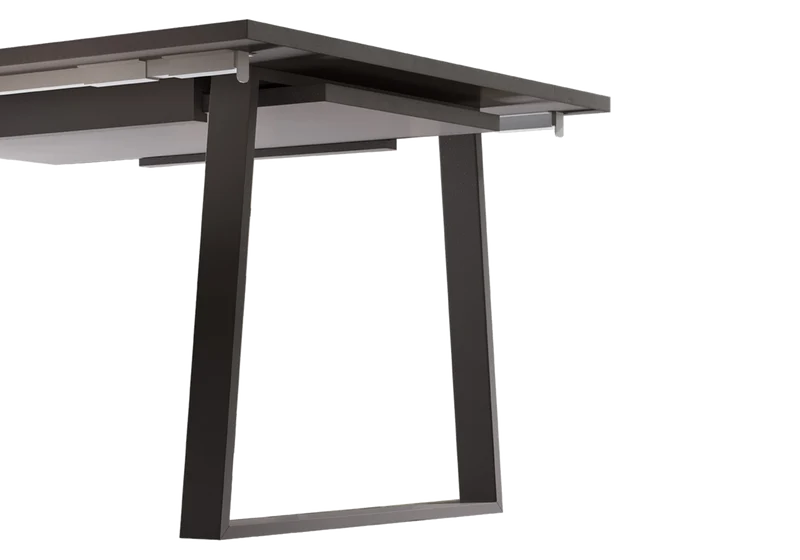 Table à manger extensible effet marbre et bois - Kali