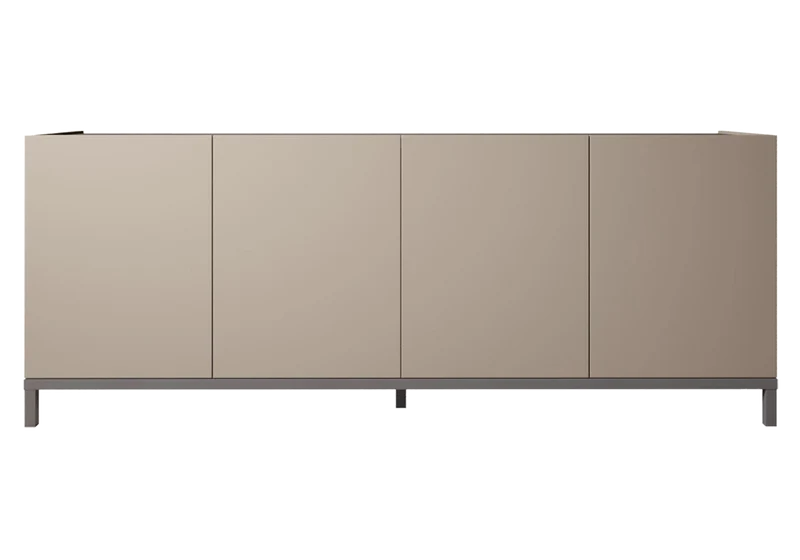 Buffet 4 portes effet marbre pieds métal - Kali