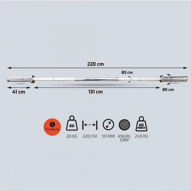 Barre training olympique + 2 stop disques