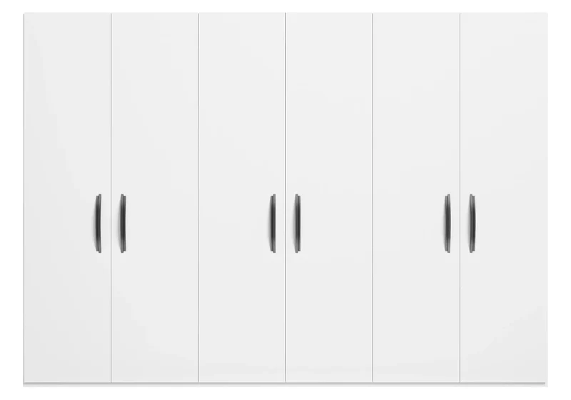 Armoire 3 à 6 portes battantes blanc laqué - Anna
