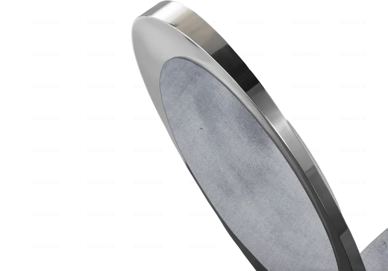 Chaises médaillon velours gris argent - Aura x4