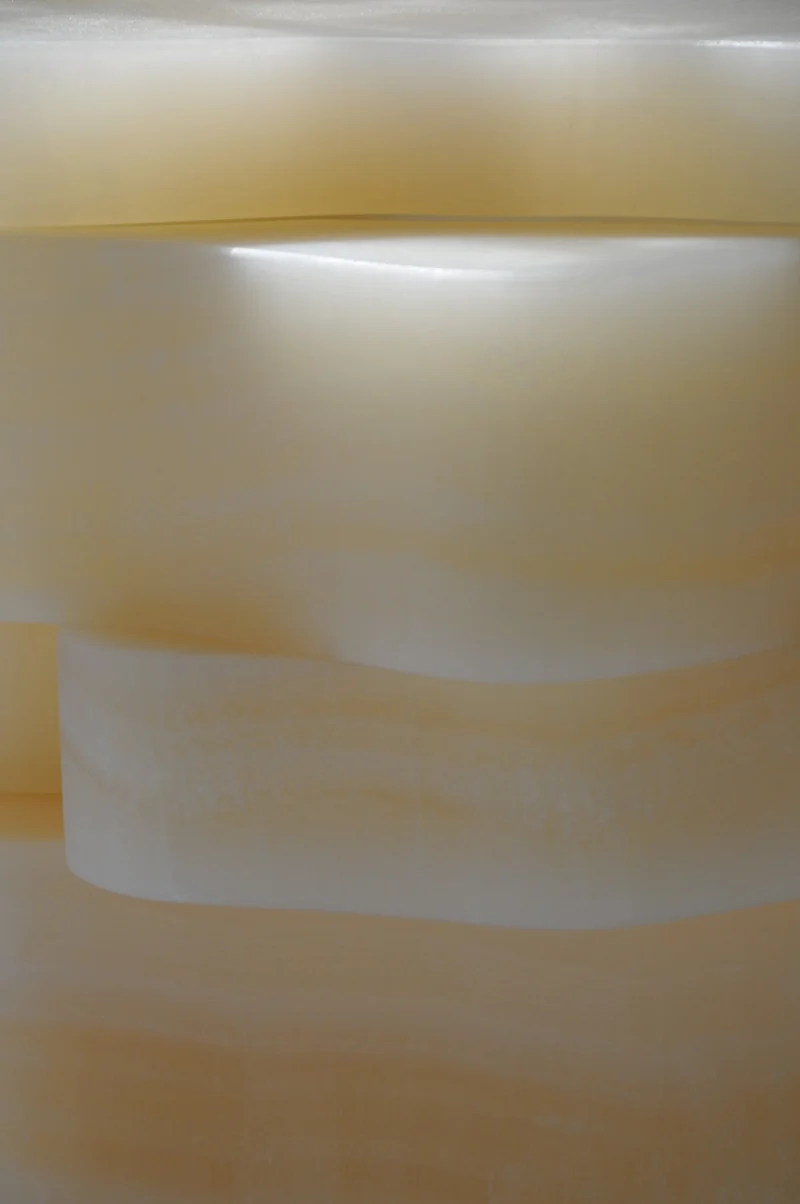 White Moth Nightstand / Side Table in White Onyx Marble