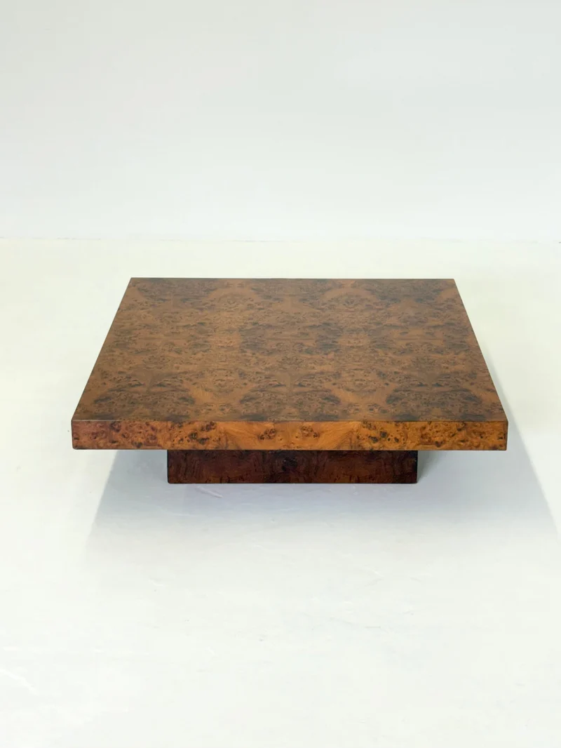 XL Square Coffee Table by Turri made of burl wood