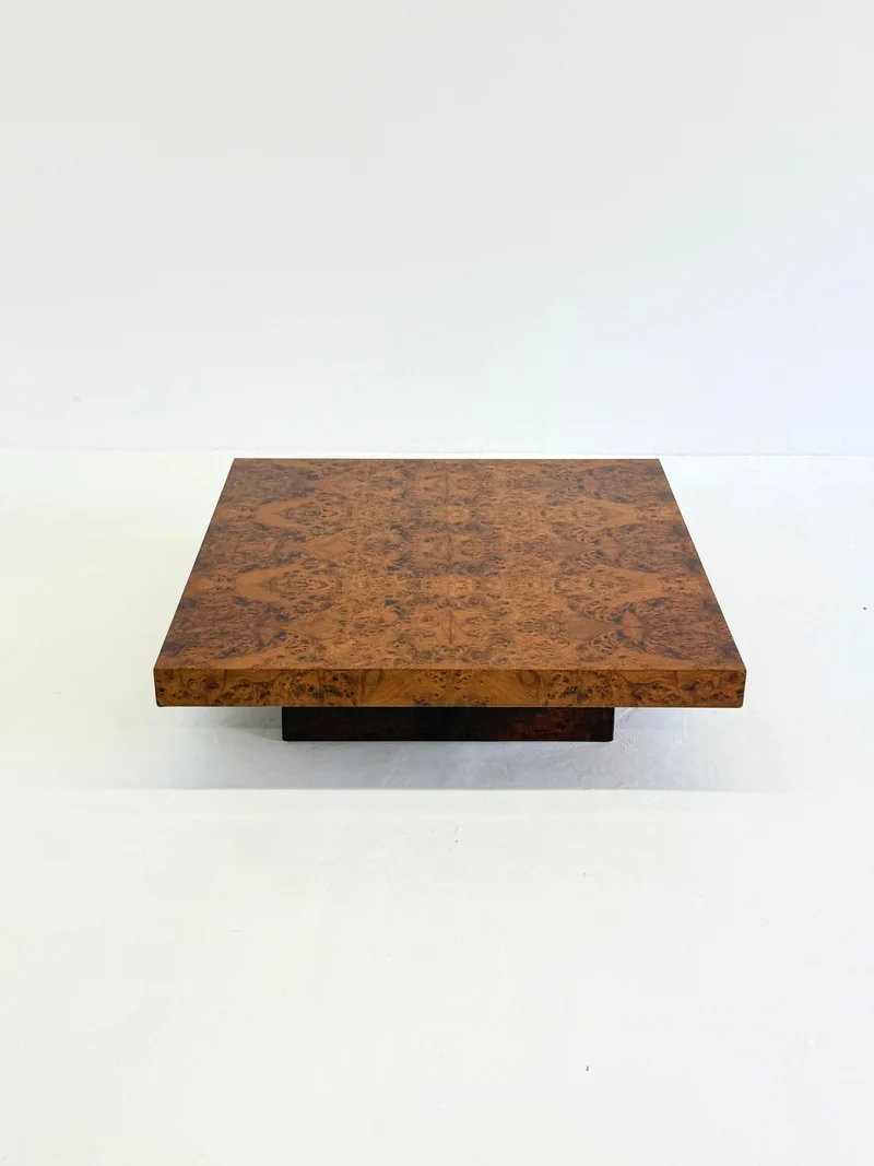 XL Square Coffee Table by Turri made of burl wood