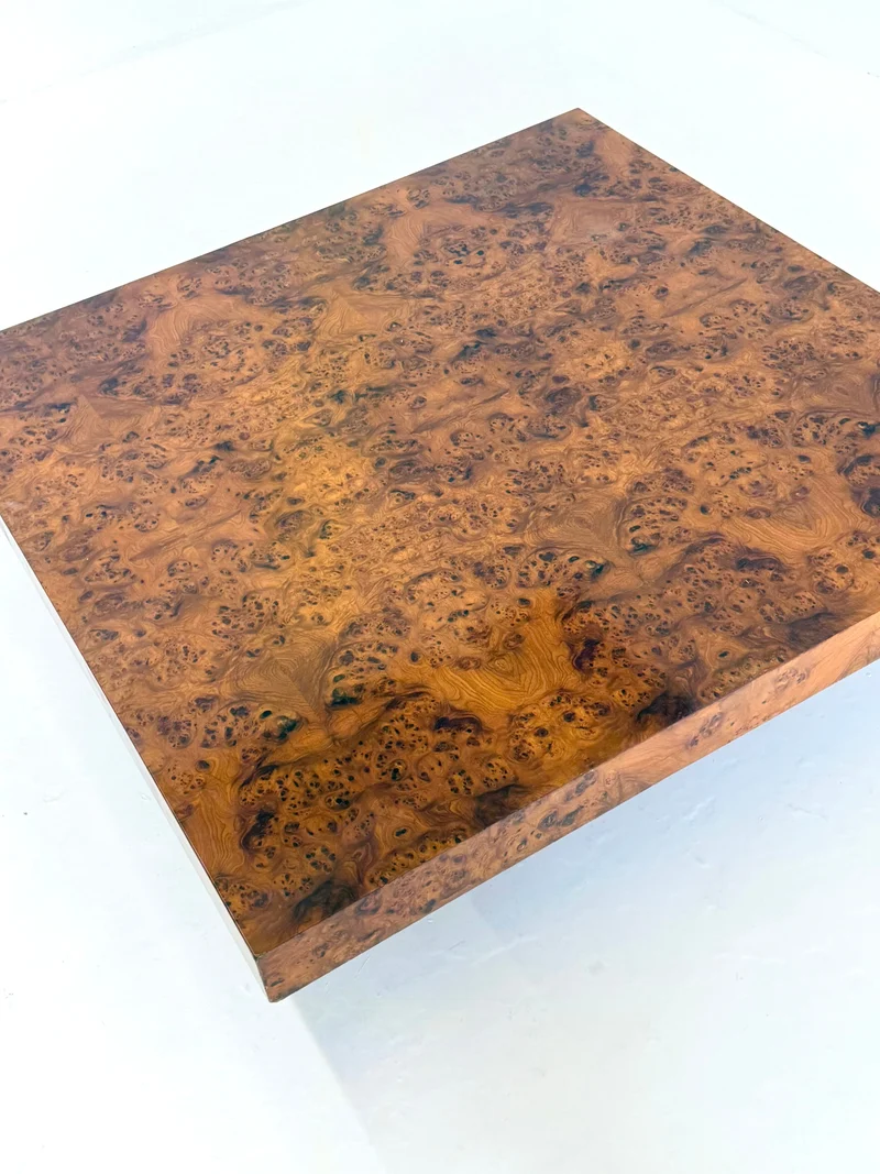XL Square Coffee Table by Turri made of burl wood