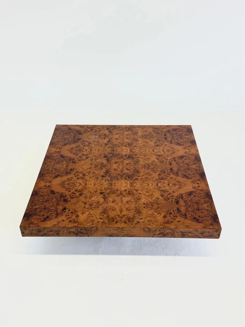 XL Square Coffee Table by Turri made of burl wood