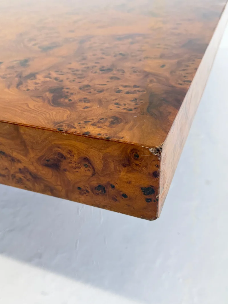 XL Square Coffee Table by Turri made of burl wood