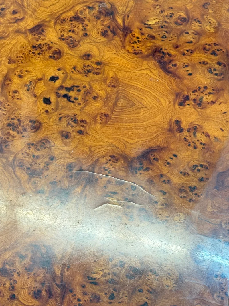 XL Square Coffee Table by Turri made of burl wood