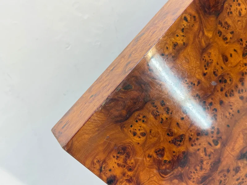 XL Square Coffee Table by Turri made of burl wood