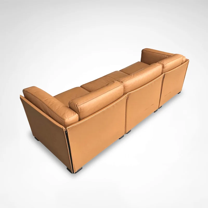 Duc Camel Leather 3-Seater Sofa by Mario Bellini for Cassina, 1990s