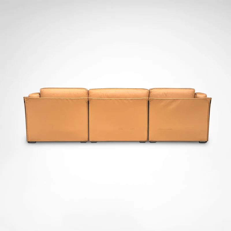 Duc Camel Leather 3-Seater Sofa by Mario Bellini for Cassina, 1990s