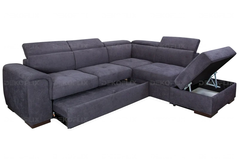 Canapé angle convertible anthracite - Zeyd