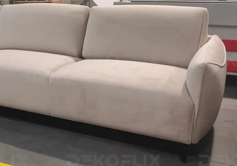 Canapé angle moderne velours beige - Suny