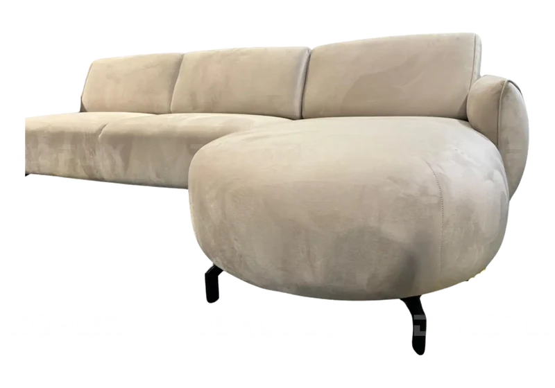 Canapé angle moderne velours beige - Suny