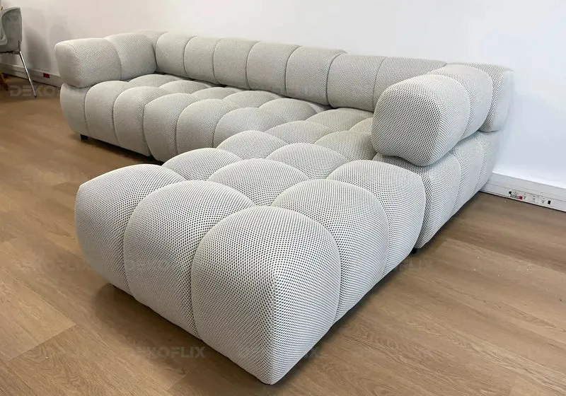 Canapé angle modulable tissu beige - Alen