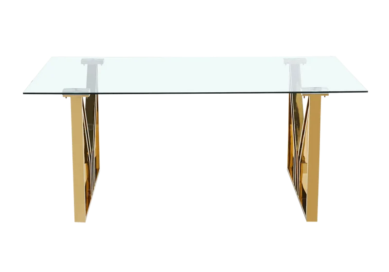 Table et chaises salle à manger dorées noires - Uris