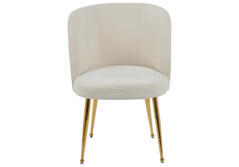 Fauteuils de table en tissu effet lin écru - Liza x2