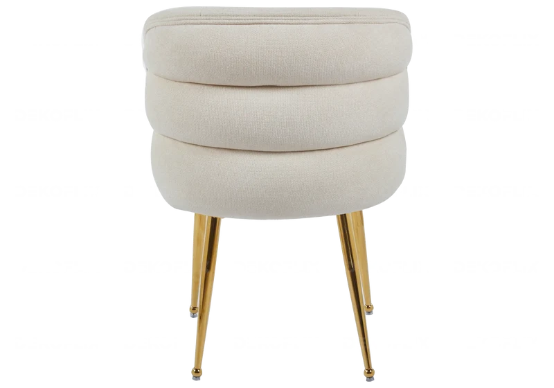 Fauteuils de table en tissu effet lin écru - Liza x2