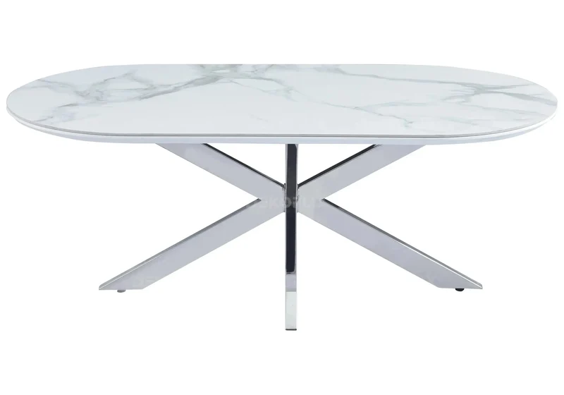 Table basse noire céramique marbre blanc - Ruis