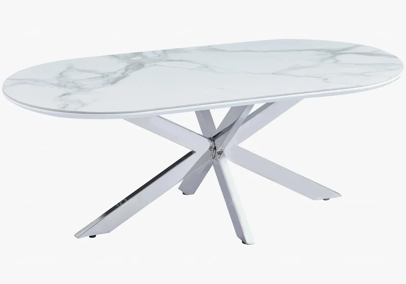 Table basse céramique marbre blanc - Ruis