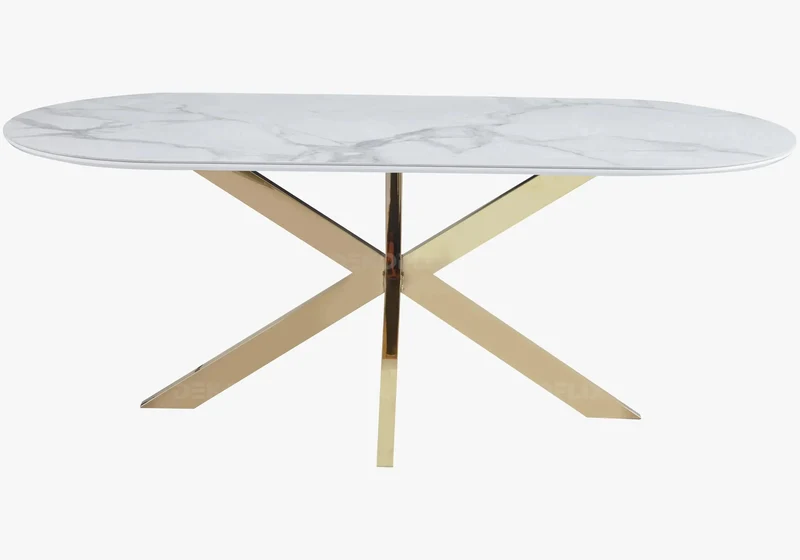 Table à manger céramique marbre blanc - Ruis