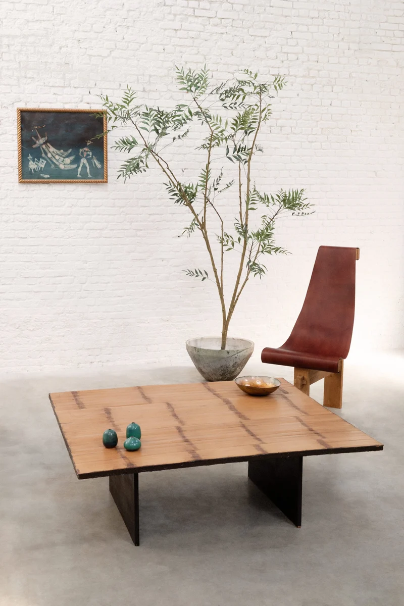 Bamboo Coffee Table Attributed to Axel Vervoordt, Belgium, 1980s