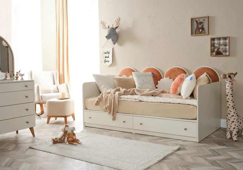 Ensemble chambre bébé Montessori orange LORENA