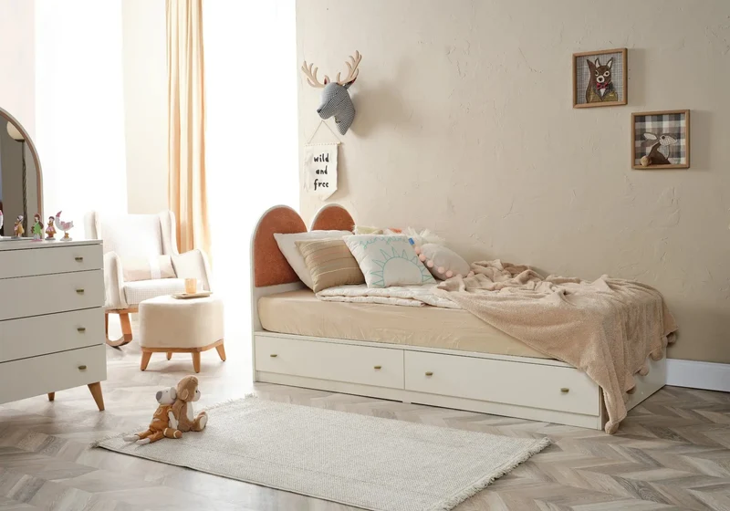 Ensemble chambre bébé Montessori orange LORENA