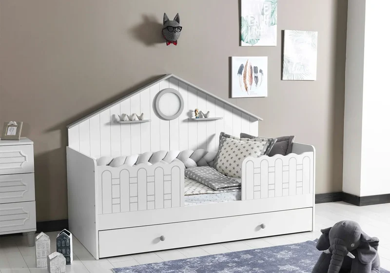 Ensemble chambre bébé fille Montessori gris ALVIN