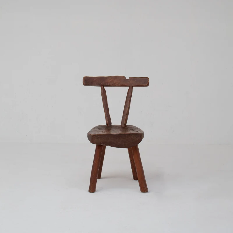 Pair of Vintage Brutalist Oak Chairs
