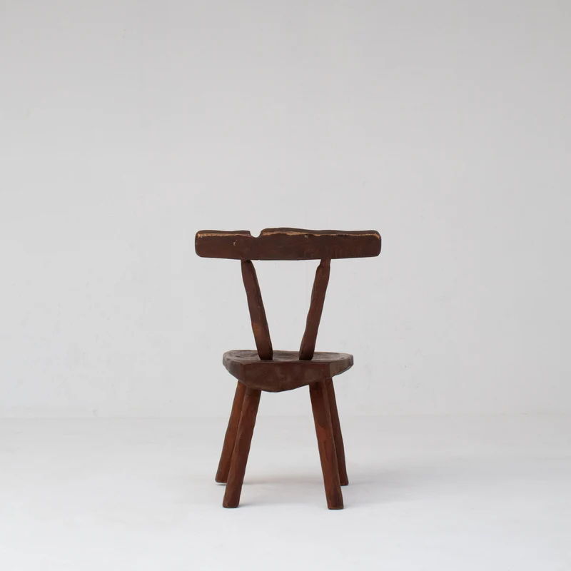 Pair of Vintage Brutalist Oak Chairs