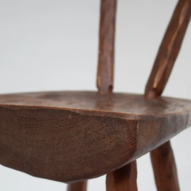 Pair of Vintage Brutalist Oak Chairs