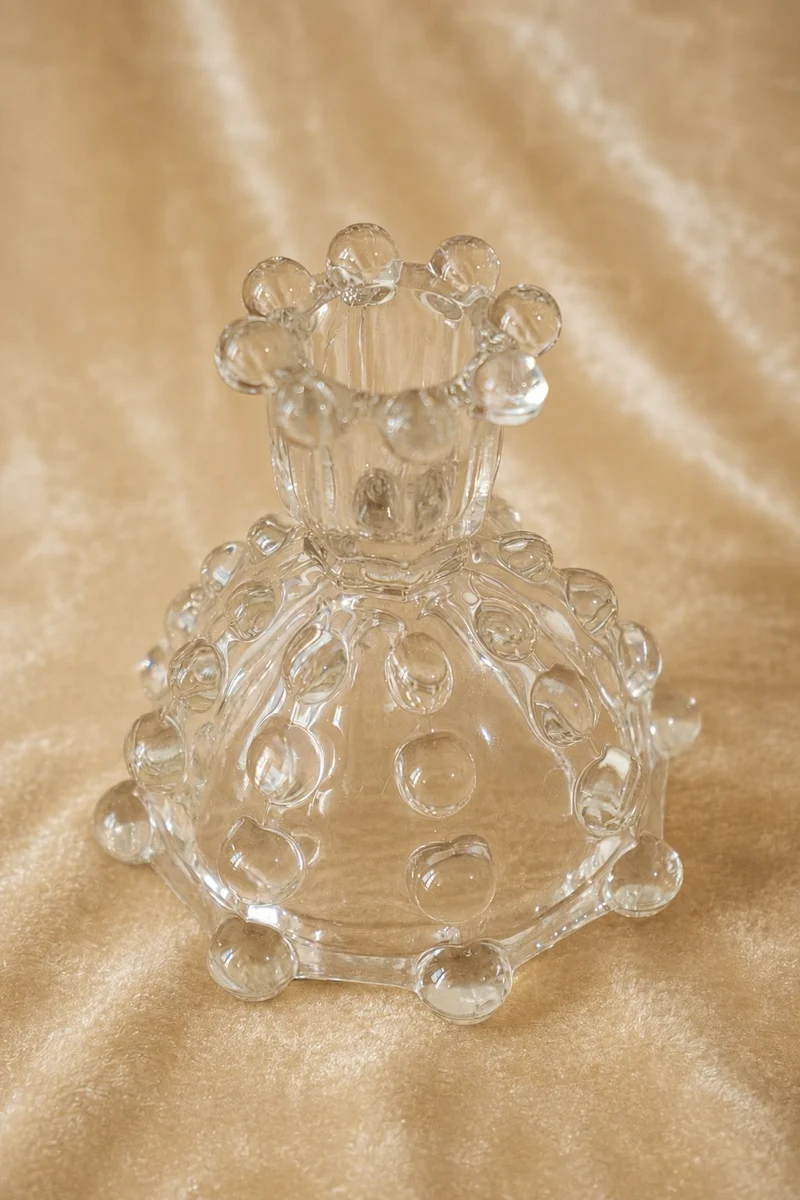 Set of 2 Candle Holders in Glass