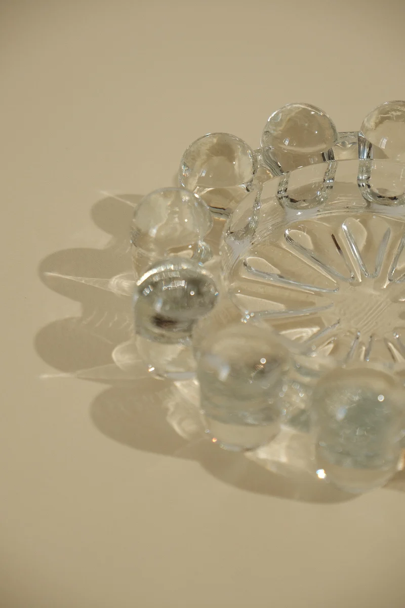 Heavy Clear Glass Candleholder