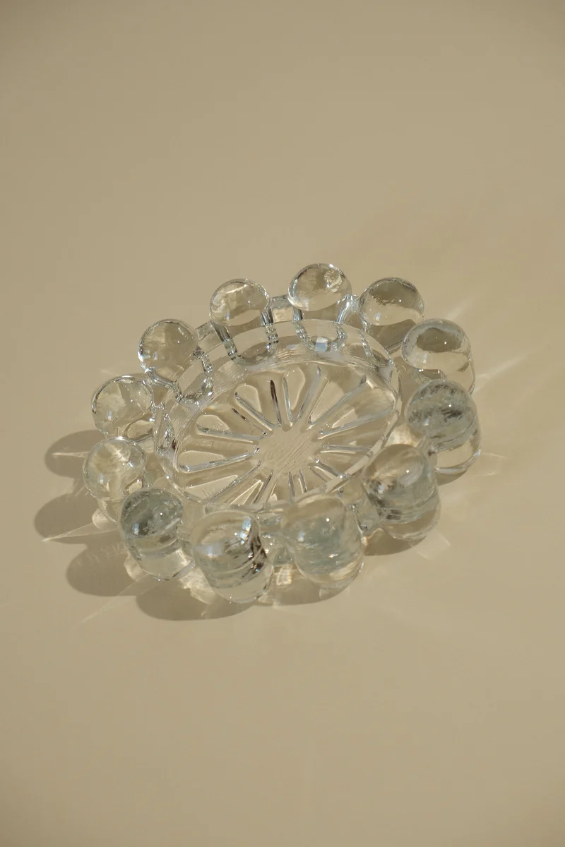 Heavy Clear Glass Candleholder