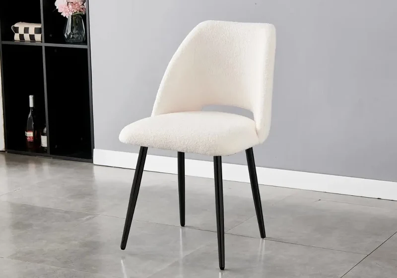 Ensemble table chaise noire marbre blanc - Lyly
