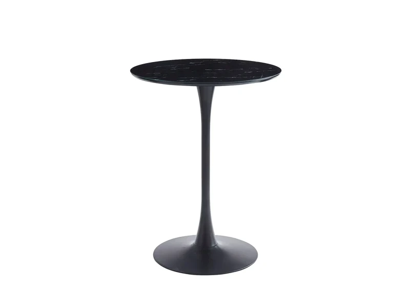 Ensemble table chaise bar noire marbre noir - Viola