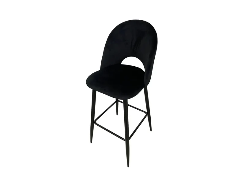 Ensemble table chaise bar noire marbre noir - Viola