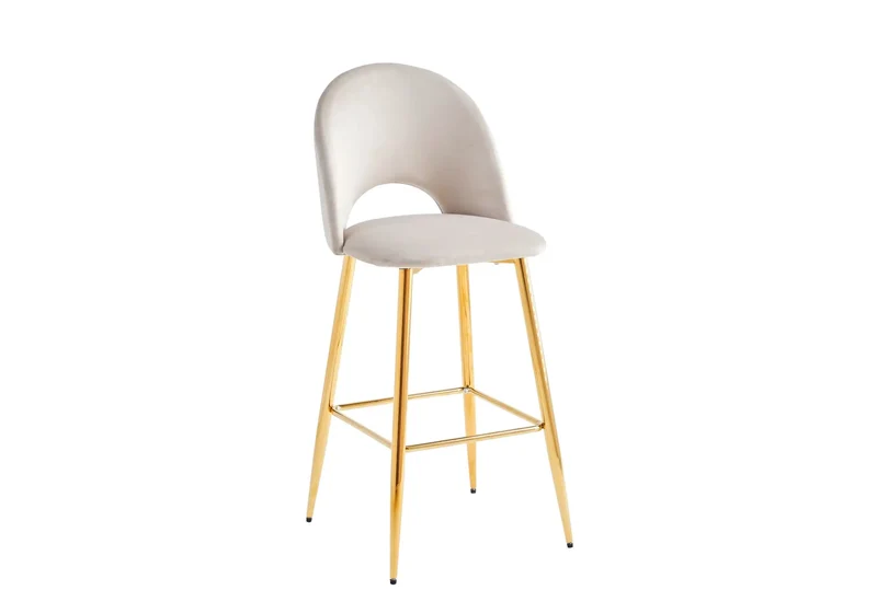 Ensemble table chaise bar dorée marbre blanc - Viola