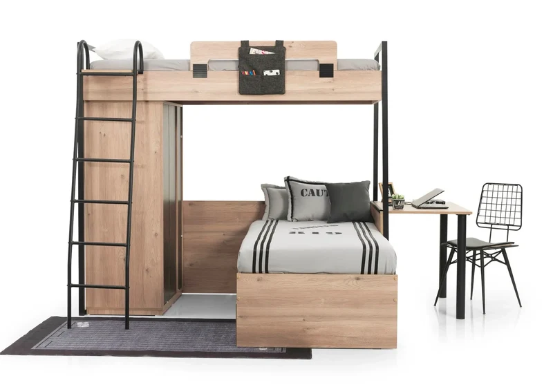 Chambre jeune modulaire et moderne chêne SMART