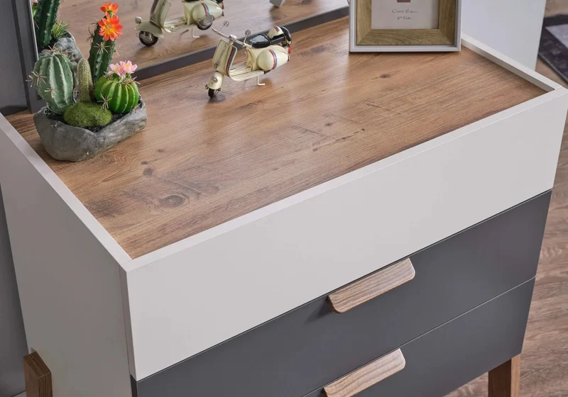 Ensemble de chambre jeune moderne anthracite MOTTO