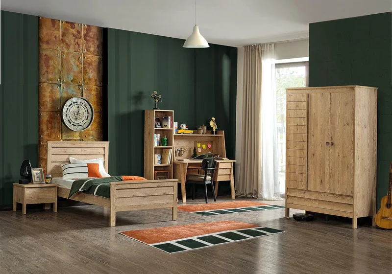 Ensemble de chambre jeune moderne taupe PETRA