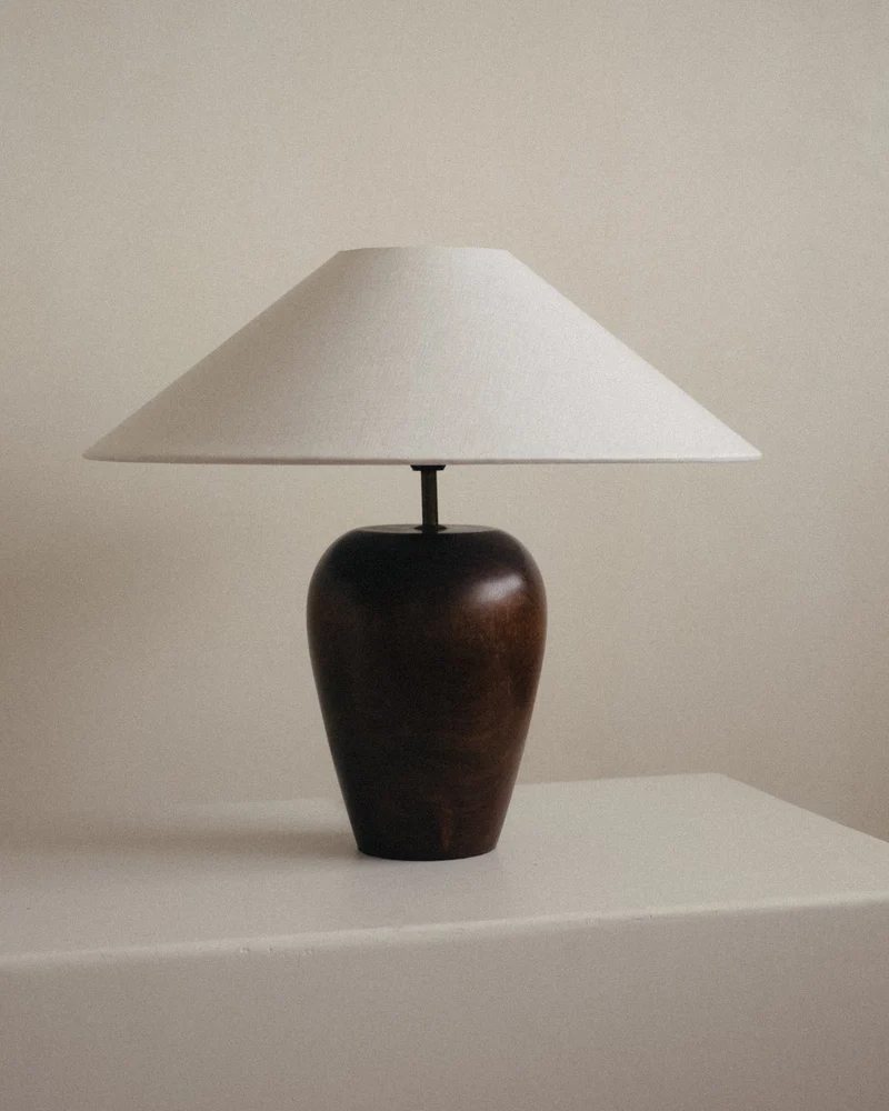 Vintage Mid-Century Modern Wooden Table Lamp