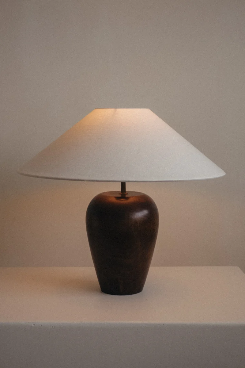 Vintage Mid-Century Modern Wooden Table Lamp
