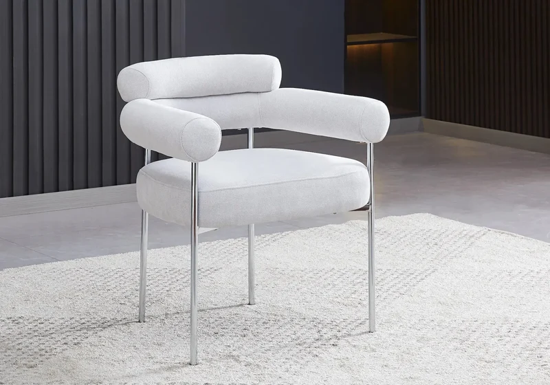 Ensemble table chaise céramique marbre blanc - Sidy