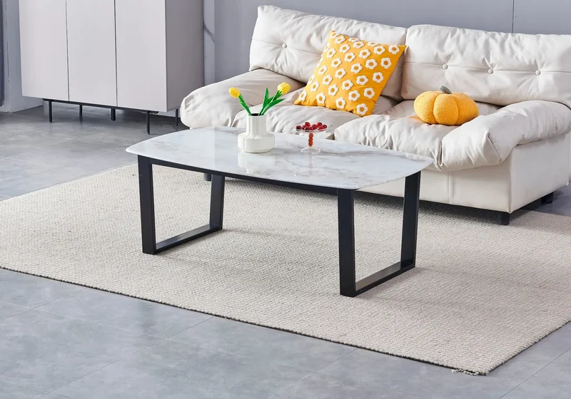 Table basse noire marbre noir - Lyly