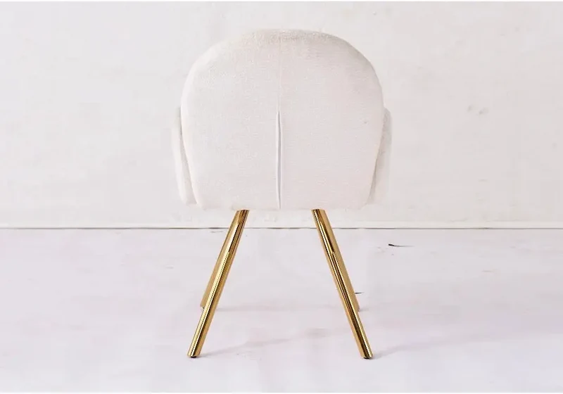 Fauteuil de table velours écru pieds dorés - Mimi x2