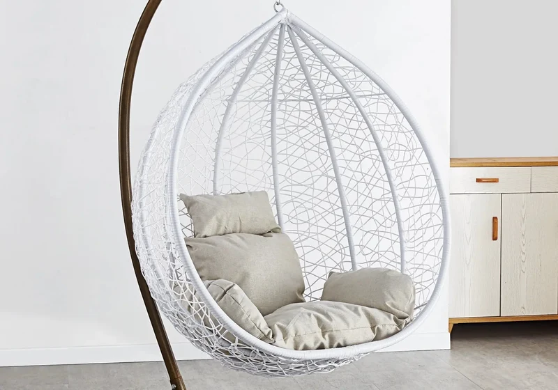 Fauteuil suspendu doré blanc - Naba