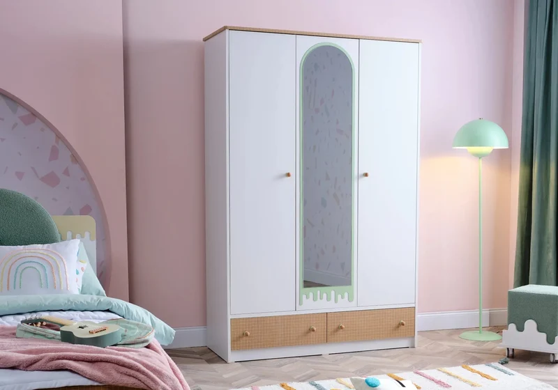 Ensemble de chambre jeune moderne vert JOLLY